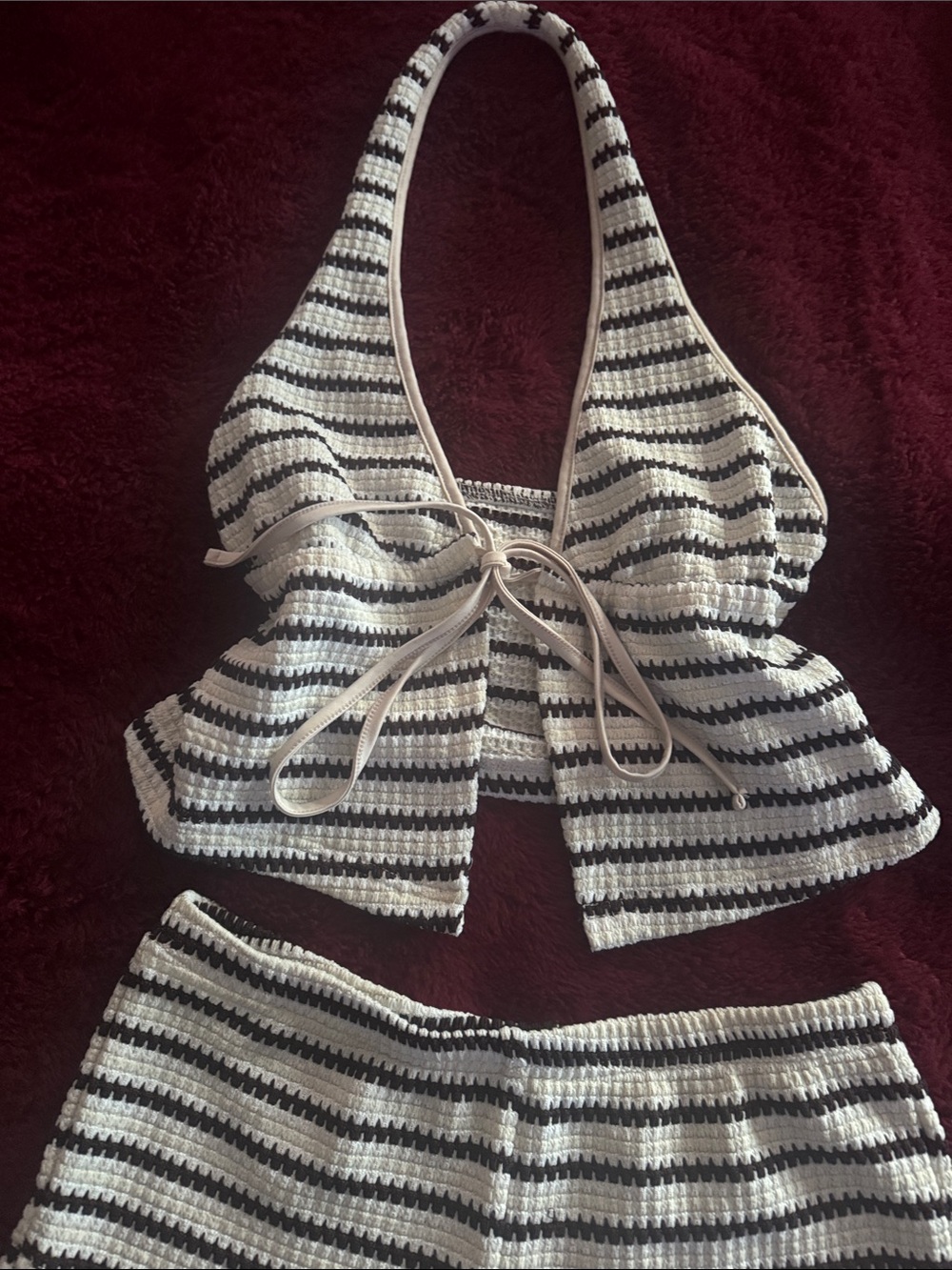 Striped Crochet Halter Set - Picture 2 of 3